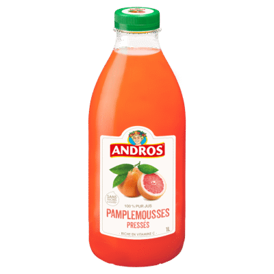 100% Pur jus de pamplemousses roses pressés 1 litre